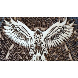 Wall-mounted table Eagle engraved: sculpture Wild art in relief - Wall decoration Design Nature