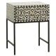 Nachttisch Scores Black and White OS 1 Schublade Metallfüße: Nachttisch Chic ethnischer Design Lagerung
