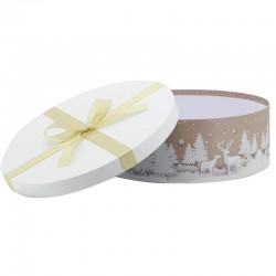 Sarja 2 pyöreä lahjapakkaus kannen runko kävely: Joulu Deco Packaging & Chic Storage
