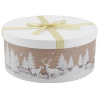 Sarja 2 pyöreä lahjapakkaus kannen runko kävely: Joulu Deco Packaging & Chic Storage