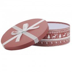 Conjunto de 2 caixas de presente de papelão com tampas de padrão de jacquard: caixas de elevação e embalagens festivas