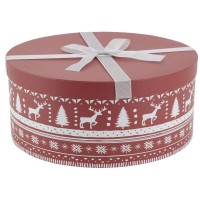 Set di 2 scatole regalo di cartone con i coperchi del modello Jacquard: Scatole di sollevamento e imballaggi festivi