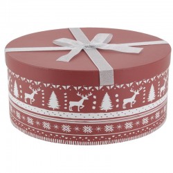 Conjunto de 2 caixas de presente de papelão com tampas de padrão de jacquard: caixas de elevação e embalagens festivas