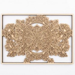 Tableau Mural Mandala en Bois Découpé : Sculpture Flower Mandala en Relief Laser - Déco Murale Zen & Design Chic