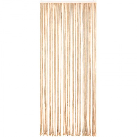Rideau de Porte en Coton Beige 94 Pendants avec Fixation : Moustiquaire & Séparation de Pièce Boho Chic