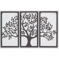 Wall Decor Life Tree 3 Black Metal Panels: Triptych Tripty Table Moderne Design til stue & Værelse