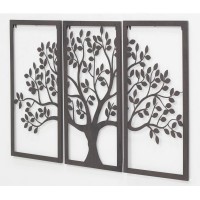 Wall Decor Life Tree 3 Black Metal Panels: Triptych tripty bord Moderne design for stue og rom
