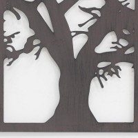 Wanddecoratie Baobab Metalen triptiek: Metalen tafels silhouet Life Tree Large Black Design Format