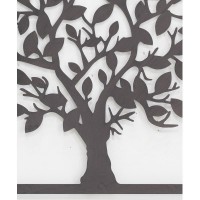 Decoración de la pared Árbol de la vida en negro Metal: Chic y moderna escultura de arte de metal para sala de estar y dormitori