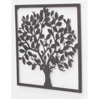 Wall Decoration Tree of Life in Black Metal: Chic & Modern Metal Art Sculpture for living room and bedroom