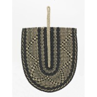 Lot de 2 Éventails Muraux en Jonc Naturel Teinté : Décoration Murale Bohème & Artisanale Tressée pour Salon et Chambre