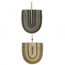 Sarja 2 luonnollista hyppy seinämaalausta sävytetty: Bohemian & Crafts punottu seinän sisustus olohuoneeseen ja makuuhuoneeseen