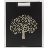 Árvore de vida do armazenamento da sala de parede do metal preto: projeto industrial do armazenamento de lenha para a lareira & 