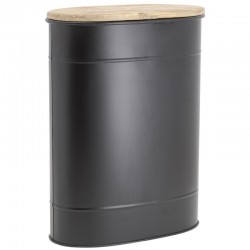 Tabouret et Seau à Pellets en Métal Motif Arbre : Réserve à Granulés Design pour Poêle & Panier Rangement Chauffage