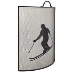 Metallo Camino Firewall Skier Decor: Protezione Grid Stufa e schermo Anti-Sparkle Design Design Mountain Chalet