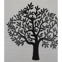Camino a prova di fuoco Metallo Nero Decor Tree of Life: Protective Grid Camino Design e scintille Screen