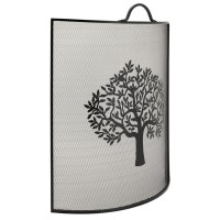 Fireproof Fireplace Metal Black Decor Tree of Life: Protective Grid Fireplace Design & Sparks Screen
