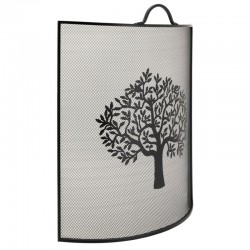 Fireproof Fireplace Metal Black Decor Tree of Life: Protective Grid Fireplace Design & Sparks Screen