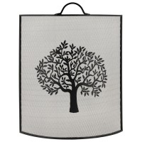 Fireproof Fireplace Metal Black Decor Tree of Life: Protective Grid Fireplace Design & Sparks Screen