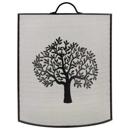 Fireproof Fireplace Metal Black Decor Tree of Life: Protective Grid Fireplace Design & Sparks Screen