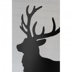 Metal Fireplace Firewall Decor Cerf: Fireplace Protective Grid & Sparking Screen Design Rustic Nature