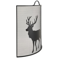 Metal Fireplace Firewall Decor Cerf: Fireplace Protective Grid & Sparking Screen Design Rustic Nature