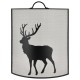 Metal Fireplace Firewall Decor Cerf: Fireplace Protective Grid & Sparking Screen Design Rustic Nature