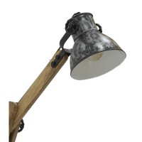 Lampada da parete articolata in legno riciclato e metallo: design industriale vintage per soggiorno e sala