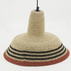 Hängelampe Natürlicher Junk Ø43 H28CM: Geflochtener Böhmischer Kronleuchter, Schattenwelle Rattan & Leuchte-Suspension Wohnzimme