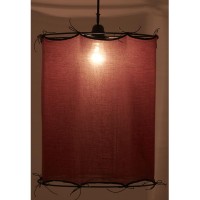 Abat-Jour Rond Coton Rouge Bordeaux Ø 35 H 40 cm : Abat-Jour Cylindrique Grand Format pour Lampe & Suspension