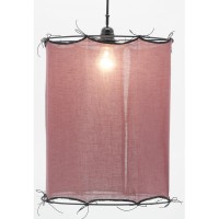 Runder Lampenschirm Rote Baumwolle Burgund Ø 35 H 40 cm: Großer zylindrischer Lampenschirm für Lampe & Suspension
