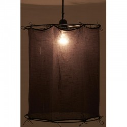 Runder Schatten Baumwollgrau Ø 35 H 40 cm: Graue zylindrische Lampenschirm Süße Baumwolle für die Installation und Suspension