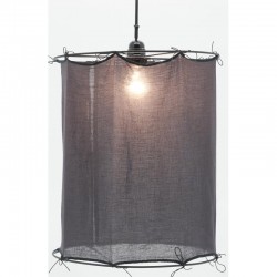 Ombra rotondo Grigio in cotone Ø 35 H 40 cm: grigio paralume cilindrico in cotone dolce per lampada da installare e sospensione