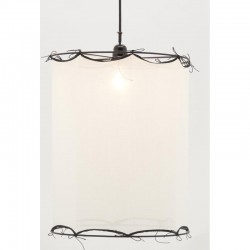 Rund lampeskærm Hvid Bomuld til Lampe og Suspension: Cylindrisk Diffuser Lighting Clearance Clearance & Soft Lighting