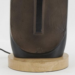 Base de manguier de rosto de alumínio preto de lâmpada de alumínio: lâmpada escultural moderna e elegante