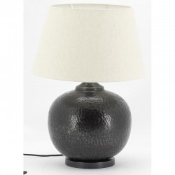 Pied de Lampe Métal Noir Martelé : Support de Lampe à Poser Métal Martelé Noir Design & Luminaire d'Appoint Chic