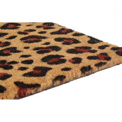 Coconut Natural Leopard Natural & Red: Non-slip original inlet mat, outdoor pearl