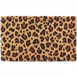 Kokosnøtt Natural Leopard Natural & Rød: Ikke-slip Original Inlet Mat, Outdoor Pearl