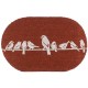 Paillasson Oval Fibre Coco Naturelle Oiseaux sur Branche : Tapis d'Entrée Extérieur Antidérapant & Décoratif Charmant