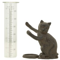 Feld Regenmeter und Glas Dekor Chat Poster: Regengarten Regenzähler & Chic Exterieur Dekoratives Objekt