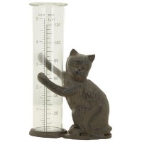 Feld Regenmeter und Glas Dekor Chat Poster: Regengarten Regenzähler & Chic Exterieur Dekoratives Objekt