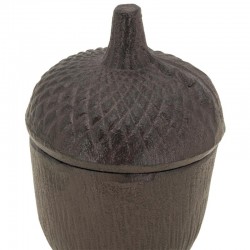 Boîte à Clés de Jardin en Fonte Forme Gland Cachette à Clés Extérieure Décorative & Discrète