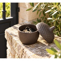 Caja de llaves de jardín de hierro fundido formal decorativo y discreto Cacheteta de llaves al aire libre