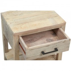 Blanchi Tavolino da notte in legno riciclato con 1 cassetto comodino rustico chic vintage