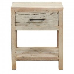 Blanchi recycled wooden night table with 1 drawer bedside rustic chic vintage