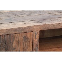 Gabinete de TV rectangular reciclado de madera buffet de madera bajo 1 puerta 1 cajón de almacenamiento