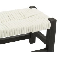 Bolte de madeira preto preto e assento de algodão branco: design de chique e banquinho