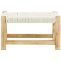 Natürliche Paulownia Füße Ruhen & Sitze Baumwolle Weiß Massivholz Pouf & Design Hocker