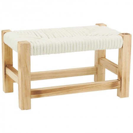 Piedi naturali Paulownia Piedi e cotone seduto in cotone bianco pouf e sgabello di design