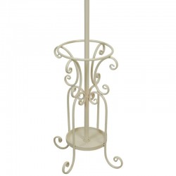Rack de capa de metal crema con soporte de paraguas integrado de entrada